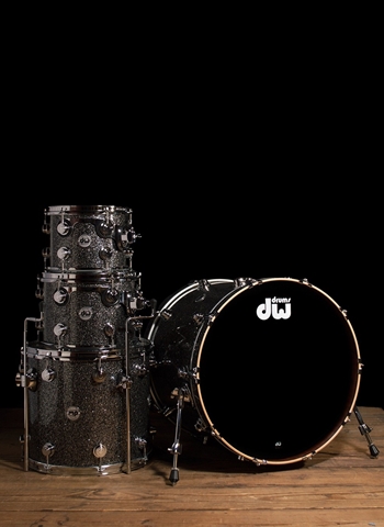 Drum Workshop Collector's Series 4-Piece Maple/Mahogany Drum Set - Black Galaxy Finish Ply