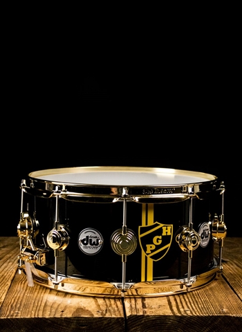 Drum Workshop 6.5"x14" Custom Collector's Series Snare Drum - "Pittsburgh" Candy Black/Gold Crests