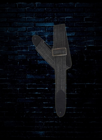 LM D-1 - 2" Simple Denim Guitar Strap - Black