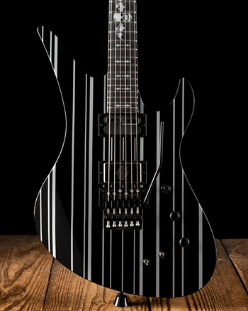 Schecter Synster Gates Custom-S - Black w/Silver Stripes