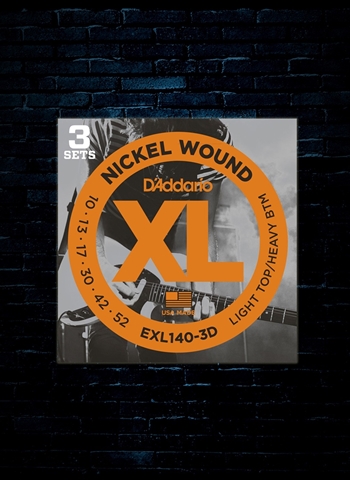 D'Addario EXL140 XL NICKEL WOUND ELECTRIC STRINGS (3 PACK) - LIGHT TOP/HEAVY BOTTOM (10-52)