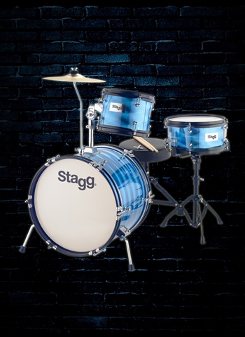 Stagg 3-Piece Junior Drum Set - Blue