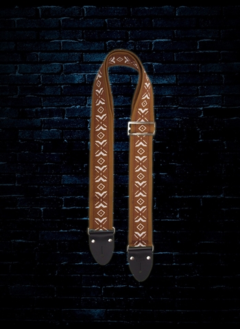 LM Products FF-55 - 2" Festival Folk Cotton Guitar Strap - Brown Bear