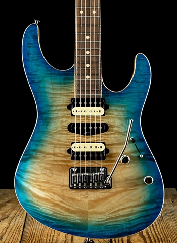 Suhr Modern Custom Quilt Maple/Swamp Ash - Blue Burst