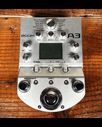 Zoom A3 Acoustic Guitar Preamp and Multi-Effects Pedal *USED*