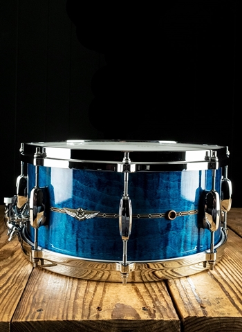 Tama TMS1465S - 6.5"x14" STAR Maple Snare Drum - Ocean Blue Curly Maple