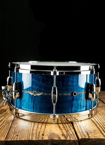 Tama TMS1465S - 6.5"x14" STAR Maple Snare Drum - Ocean Blue Curly Maple