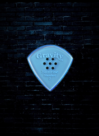 Gravity 2mm Sunrise Shape Standard Multi-Hole Grip Guitar Pick - Blue