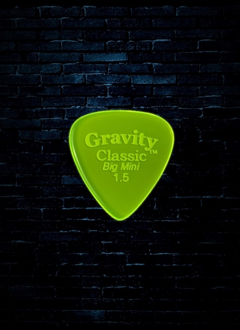 Gravity 1.5mm Classic Shape Big Mini Guitar Pick - Fluorescent Green