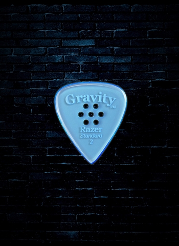 Gravity 2mm Razer Shape Standard Multi-Hole Grip Guitar Pick - Blue