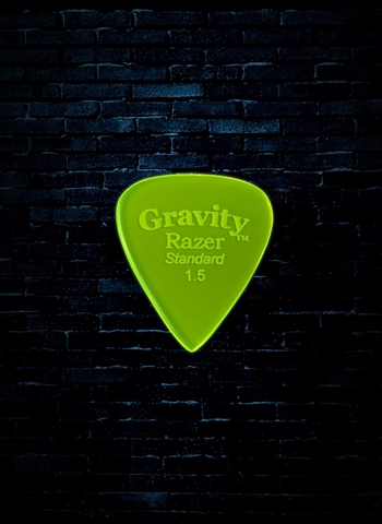 Gravity 1.5mm Razer Shape Standard Guitar Pick - Fluorescent Green