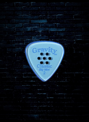 Gravity 2mm Classic Shape Big Mini Multi-Hole Grip Guitar Pick - Blue