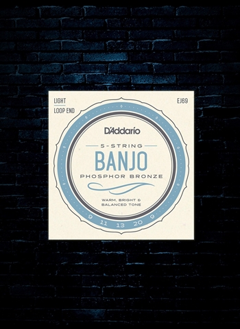 D'Addario EJ69 Phosphor Bronze Banjo Strings - Light (9-20)