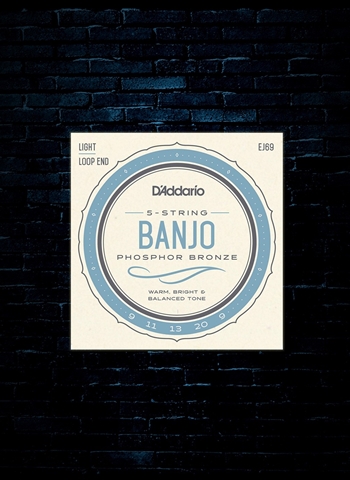 D'Addario EJ69 Phosphor Bronze Banjo Strings - Light (9-20)