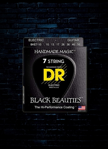 DR BKE7-10 - K3 Black Beauties Electric Strings - 7-String Medium (10-56)