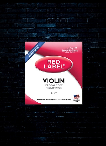 Super Sensitive 2104 Red Label Violin Strings - Medium (1/2)