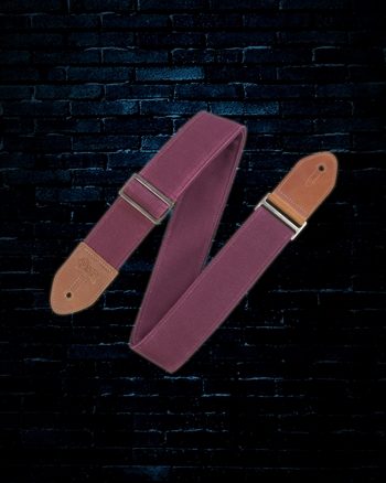 Levys 2" Textures Series Waxed Canvas Guitar Strap - Burgundy