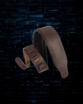 Levys 3" Classic Series Top Grain Leather Guitar Strap - Dark Brown