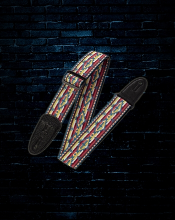 Levy's 2" Print Series Jacquard Weave Guitar Strap - Red/Yellow/Blue