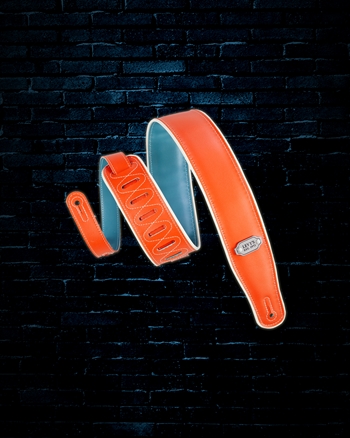 Levys 2.75" Rebel Series Reversible Vinyl Guitar Strap - Orange/Teal