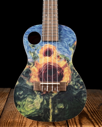 Amahi UKC-3DA5 Masterpiece Concert Ukulele - Van Gogh Sunflowers