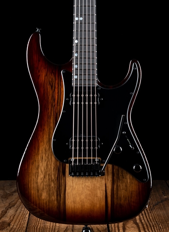 Suhr Standard Custom Black Limba/Roasted Swamp Ash - Brown Burst