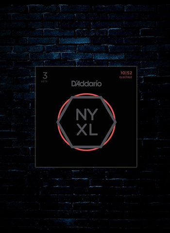 D'Addario NYXL1052 Nickel Wound Electric Guitar Strings (3 Pack) - Light Top/Heavy Bottom (10-52)