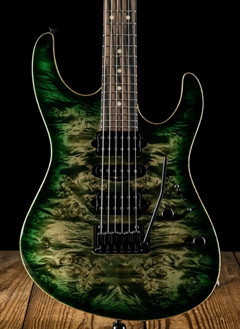 Suhr Modern Custom Burl Maple/Mahogany - Faded Trans Green Burst