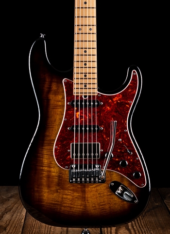 Suhr Classic S Custom Figured Koa/Roasted Alder - 2 Tone Tobacco Burst