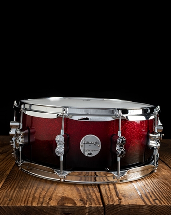 PDP 5.5"x14" Concept Maple Snare Drum - Red To Black Fade