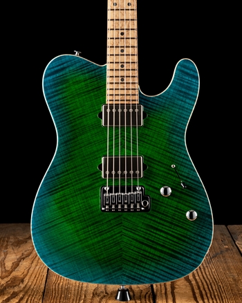 Suhr Modern T Custom Flame Maple/Swamp Ash - Aqua Blue Burst