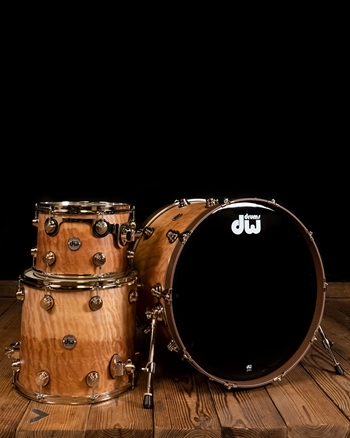 DW Collector's Series 3-Piece Exotic Drum Set - Light Brown Hard Satin