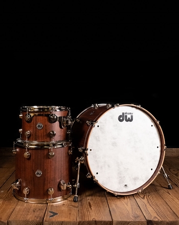 DW Collector's Series 3-Piece Purple Core Mahogany Exotic Drum Set - Red Tigerwood