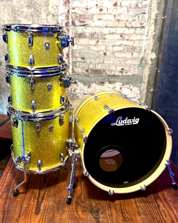 Ludwig Keystone X 4-Piece Drum Set - Yellow Glitter *USED*