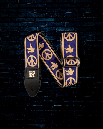 Ernie Ball 2" Peace Love Dove Jacquard Guitar Strap - Blue/Beige