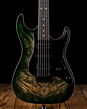 Suhr Standard Custom Waterfall Burl Maple/Basswood - Faded Trans Green Burst