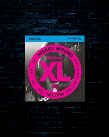 D'Addario EXL170M XL Nickel Wound Bass Strings - Light/Medium (45-100)