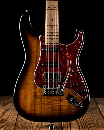 Suhr Classic S Custom Figured Koa/Roasted Alder - 2 Tone Tobacco Burst