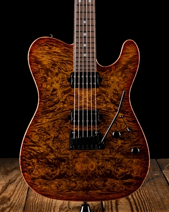 Suhr Modern T Custom Waterfall Burl Maple/Black Limba - Copperhead Burst