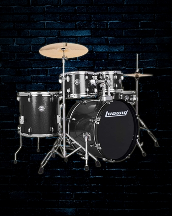 Ludwig LC195 Accent Series Drive 5-Piece Drum Set - Black Sparkle