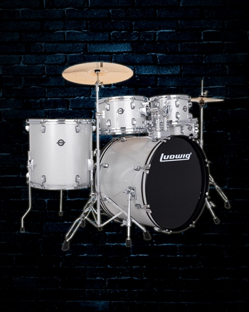 Ludwig LC195 Accent Series Drive 5-Piece Drum Set - Silver Sparkle