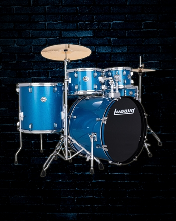 Ludwig LC195 Accent Series Drive 5-Piece Drum Set - Blue Sparkle