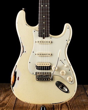 Buccicone Guitars Vintage-S - Aged Olympic White/3 Tone Sunburst