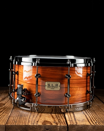 Tama LGM147 - S.L.P. 7"x14" G-Maple Snare Drum - Gloss Tangerine Zebrawood