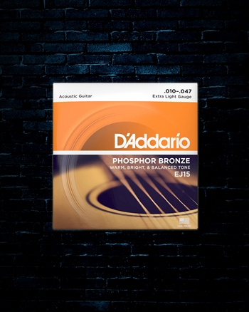 D'Addario EJ15 Phosphor Bronze Acoustic Strings - Extra Light (10-47)