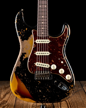 Fender Custom Shop Super Heavy Relic Roasted '61 Strat - Black over 3-Color Sunburst