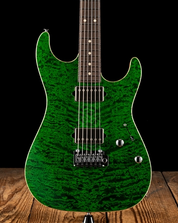 Suhr Standard Custom Quilt Maple/Genuine Mahogany - Trans Green