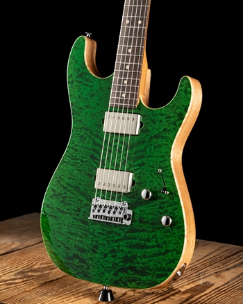 ギター Suhr standard 1-piece Quilt maple Suhr Standard Custom Quilt Maple/Genuine Mahogany - Trans Green