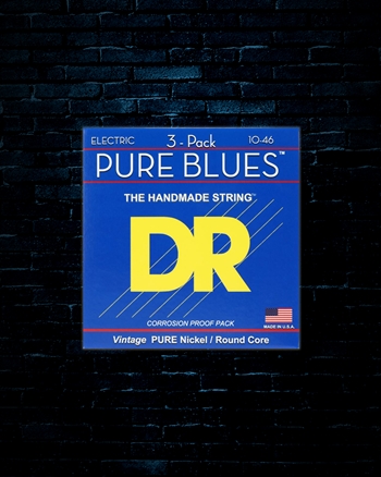 DR PHR-10 Pure Blues Electric Strings (3 Pack) - Medium (10-46)
