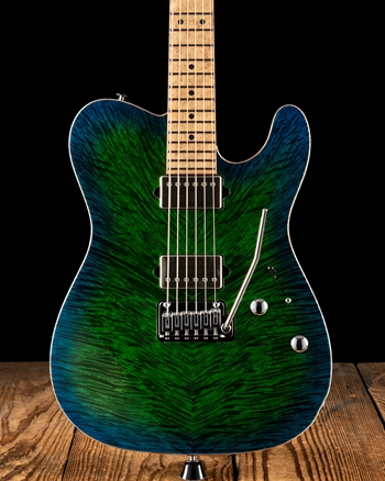 Suhr Modern T Custom Flame Maple/Swamp Ash - Green Blue Burst